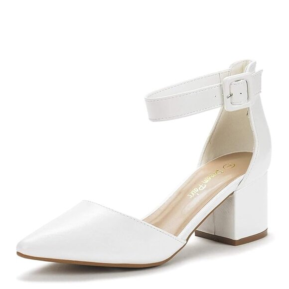 DREAM PAIRS Women's Chunky Closed Toe Block Heels - Picture 1 of 4